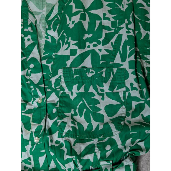 Women's FREE ASSEMBLY Green White Leaf Print Midi Dress L Worn Once - Picture 6 of 11